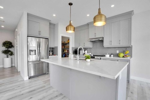 3 Rivercrest Common, Cochrane, AB - Indoor Photo Showing Kitchen With Upgraded Kitchen