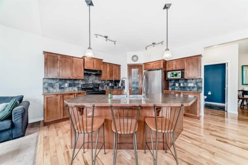 124 Lavender Way, Chestermere, AB - Indoor Photo Showing Kitchen With Double Sink