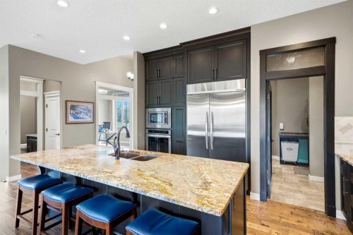 45 Cranbrook Heights Se, Calgary, AB - Indoor Photo Showing Kitchen With Double Sink With Upgraded Kitchen