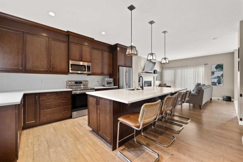 79 Cornerstone Passage Ne, Calgary, AB - Indoor Photo Showing Kitchen With Upgraded Kitchen