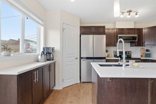 24 Auburn Crest Park Se, Calgary, AB - Indoor Photo Showing Kitchen With Stainless Steel Kitchen With Double Sink With Upgraded Kitchen
