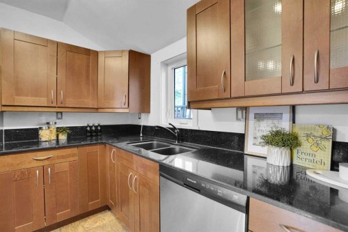 614 19 Avenue Nw, Calgary, AB - Indoor Photo Showing Kitchen With Double Sink