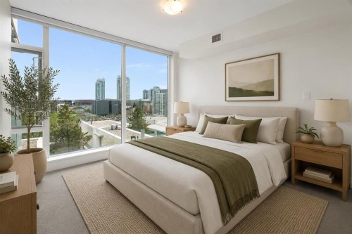 1006-519 Riverfront Avenue Se, Calgary, AB - Indoor Photo Showing Bedroom