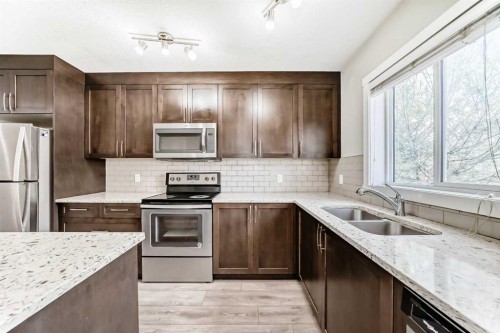 228 Red Embers Way Ne, Calgary, AB - Indoor Photo Showing Kitchen With Stainless Steel Kitchen With Double Sink With Upgraded Kitchen