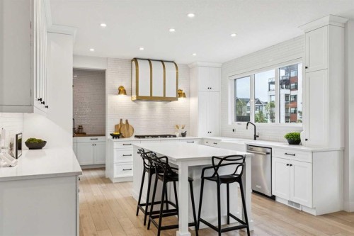 22 Mahogany Cove Se, Calgary, AB - Indoor Photo Showing Kitchen With Upgraded Kitchen