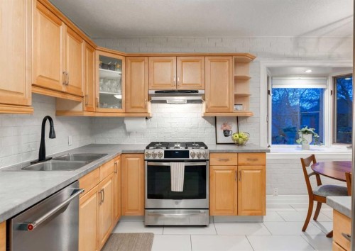 1817 18 Street Sw, Calgary, AB - Indoor Photo Showing Kitchen With Double Sink