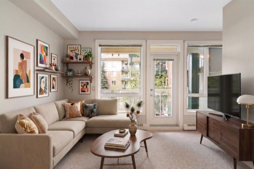 204-3111 34 Avenue Nw, Calgary, AB - Indoor Photo Showing Living Room