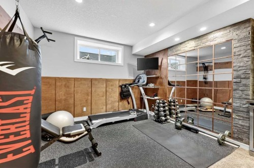 31 Kingston View Se, Airdrie, AB - Indoor Photo Showing Gym Room