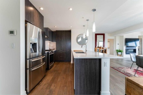 3402-930 6 Avenue Sw, Calgary, AB - Indoor Photo Showing Kitchen With Stainless Steel Kitchen With Upgraded Kitchen