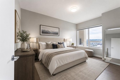 3402-930 6 Avenue Sw, Calgary, AB - Indoor Photo Showing Bedroom