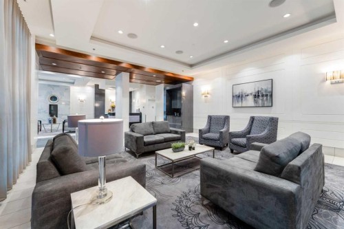 3402-930 6 Avenue Sw, Calgary, AB - Indoor Photo Showing Living Room