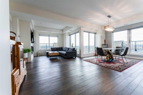3402-930 6 Avenue Sw, Calgary, AB - Indoor Photo Showing Living Room