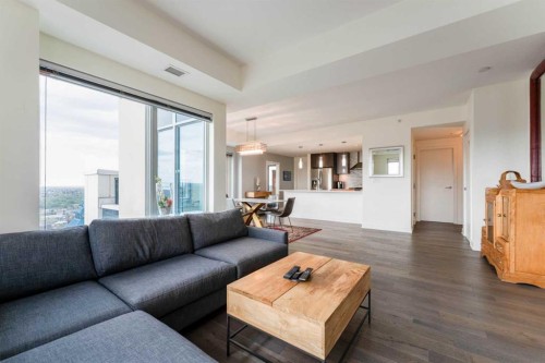 3402-930 6 Avenue Sw, Calgary, AB - Indoor Photo Showing Living Room