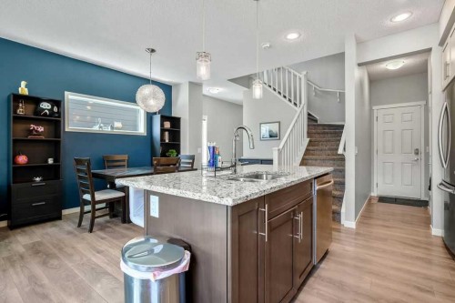 219 Mahogany Grove Se, Calgary, AB - Indoor Photo Showing Kitchen With Upgraded Kitchen