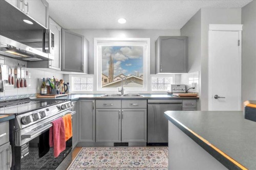 38 Tuscany Valley Heights Nw, Calgary, AB - Indoor Photo Showing Kitchen With Double Sink