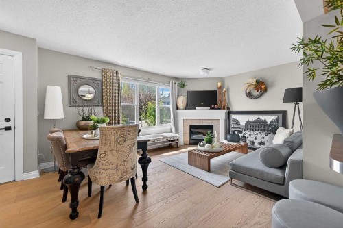 2275 Flanders Avenue Sw, Calgary, AB - Indoor Photo Showing Living Room With Fireplace