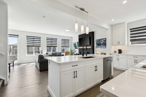 160 Precedence Hill, Cochrane, AB - Indoor Photo Showing Kitchen With Upgraded Kitchen