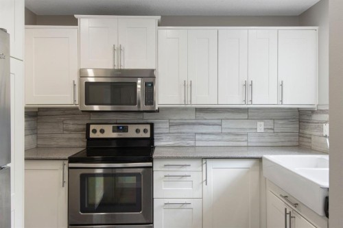 36-219 90 Avenue Se, Calgary, AB - Indoor Photo Showing Kitchen With Stainless Steel Kitchen With Double Sink With Upgraded Kitchen