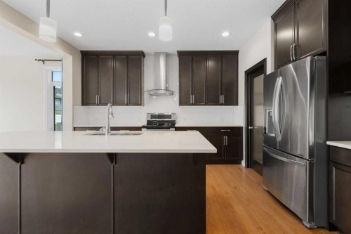 486 Silverado Boulevard Sw, Calgary, AB - Indoor Photo Showing Kitchen With Upgraded Kitchen