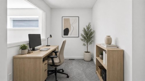 34 Lucas Terrace Nw, Calgary, AB - Indoor Photo Showing Office