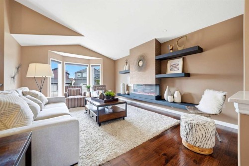 164 Hillcrest Boulevard, Strathmore, AB - Indoor Photo Showing Living Room With Fireplace