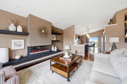 164 Hillcrest Boulevard, Strathmore, AB - Indoor Photo Showing Living Room With Fireplace