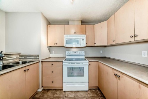 1220-10 Prestwick Bay Se, Calgary, AB - Indoor Photo Showing Kitchen With Double Sink