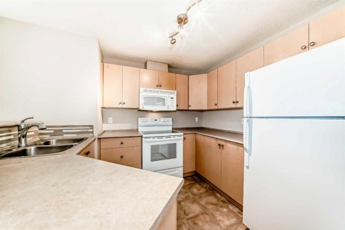 1220-10 Prestwick Bay Se, Calgary, AB - Indoor Photo Showing Kitchen With Double Sink