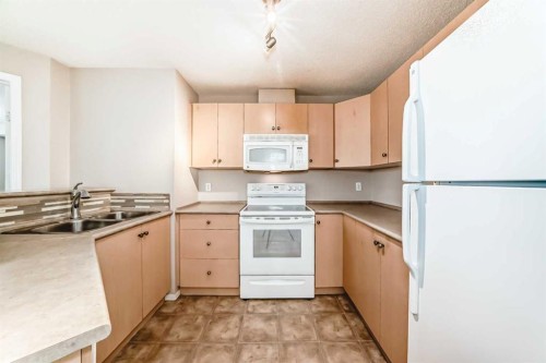 1220-10 Prestwick Bay Se, Calgary, AB - Indoor Photo Showing Kitchen With Double Sink