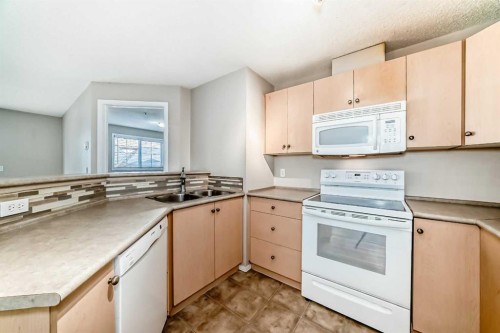 1220-10 Prestwick Bay Se, Calgary, AB - Indoor Photo Showing Kitchen With Double Sink