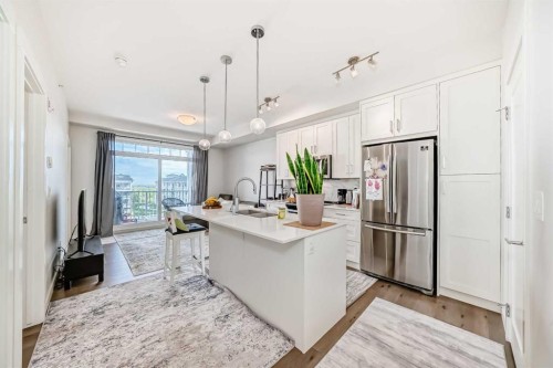 415-300 Auburn Meadows Common Se, Calgary, AB - Indoor Photo Showing Kitchen With Stainless Steel Kitchen With Upgraded Kitchen