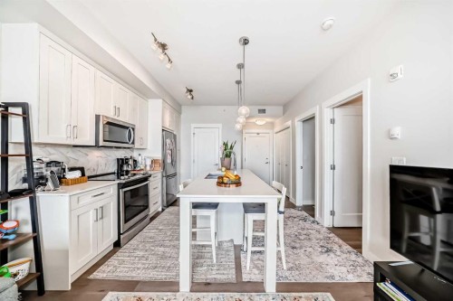 415-300 Auburn Meadows Common Se, Calgary, AB - Indoor Photo Showing Kitchen With Stainless Steel Kitchen With Upgraded Kitchen