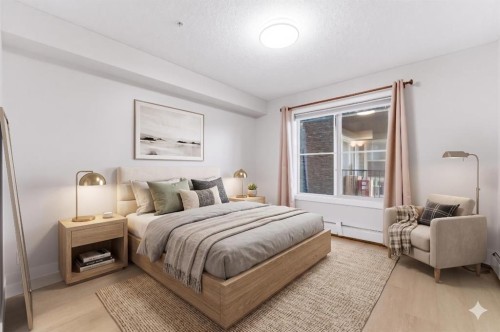 2302-625 Glenbow Drive, Cochrane, AB - Indoor Photo Showing Bedroom