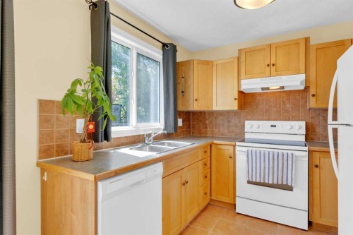 403 Cannington Close Sw, Calgary, AB - Indoor Photo Showing Kitchen With Double Sink
