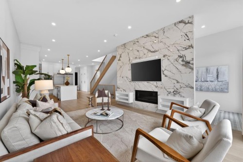 2506 20 Street Sw, Calgary, AB - Indoor Photo Showing Living Room With Fireplace