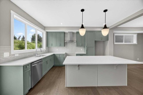 156 Crimson Ridge Place Nw, Calgary, AB - Indoor Photo Showing Kitchen With Upgraded Kitchen