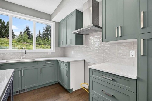 156 Crimson Ridge Place Nw, Calgary, AB - Indoor Photo Showing Kitchen With Upgraded Kitchen