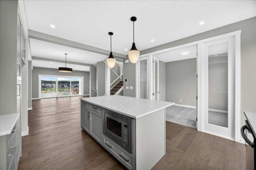 156 Crimson Ridge Place Nw, Calgary, AB - Indoor Photo Showing Kitchen With Upgraded Kitchen