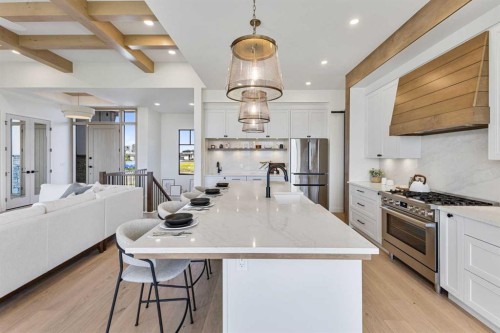 8 Monterra Rise, Cochrane Lake, AB - Indoor Photo Showing Kitchen With Upgraded Kitchen