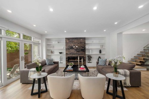 2620 14A Street Sw, Calgary, AB - Indoor Photo Showing Living Room With Fireplace