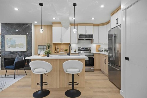 9532 Allison Drive Se, Calgary, AB - Indoor Photo Showing Kitchen With Upgraded Kitchen