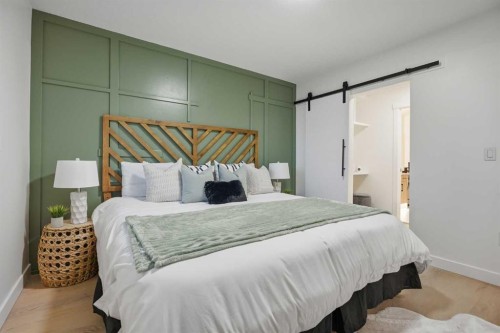 9532 Allison Drive Se, Calgary, AB - Indoor Photo Showing Bedroom
