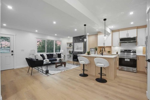 9532 Allison Drive Se, Calgary, AB - Indoor Photo Showing Kitchen With Upgraded Kitchen