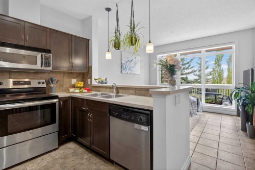 6-108 Rockyledge View Nw, Calgary, AB - Indoor Photo Showing Kitchen With Stainless Steel Kitchen With Double Sink