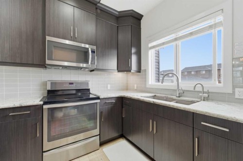254 Redstone Drive Ne, Calgary, AB - Indoor Photo Showing Kitchen With Double Sink With Upgraded Kitchen