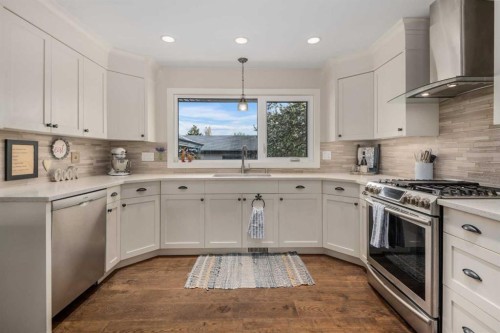 14519 Parkside Drive Se, Calgary, AB - Indoor Photo Showing Kitchen With Stainless Steel Kitchen With Upgraded Kitchen