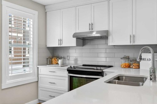 814 Cranbrook Walk Se, Calgary, AB - Indoor Photo Showing Kitchen With Double Sink With Upgraded Kitchen