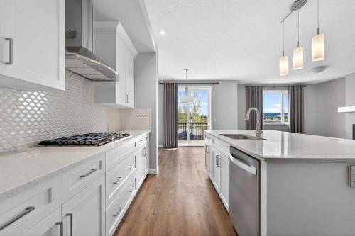 181 Buckskin Way, Cochrane, AB - Indoor Photo Showing Kitchen With Upgraded Kitchen