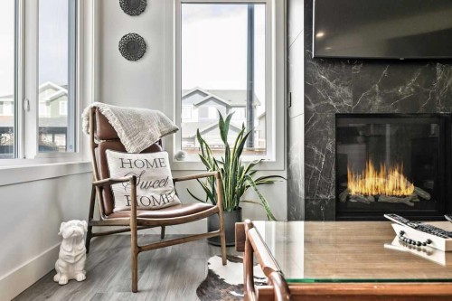 29 Sundown Close, Cochrane, AB - Indoor With Fireplace