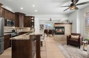 2341 6 Avenue Nw, Calgary, AB  - Indoor Photo Showing Kitchen With Fireplace With Stainless Steel Kitchen With Upgraded Kitchen 